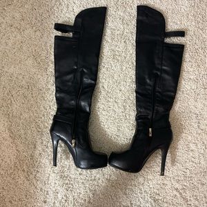 Womens thigh high leather boots